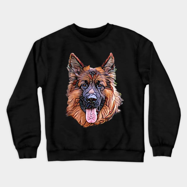 German Shepherd Face Crewneck Sweatshirt by DoggyStyles